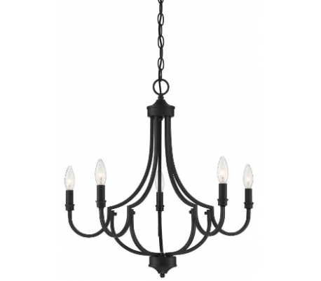 Auburn 5 Lysekrone Ø61 cm - Mat sort