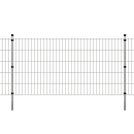vidaXL 2D paneler og pæle til havehegn, 2.008x1.030 mm, 20 m, sølvgrå