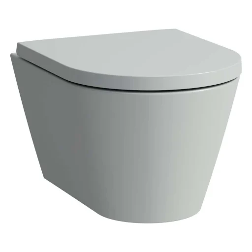 Kartell Laufen væghængt toilet, kompakt, uden skyllekant, mat grå