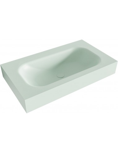 BIG SMALL væghængt håndvask 80 x 46 cm Solid surface - Svag grøn