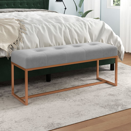 vidaXL bænk 110x36x45 cm velour grå
