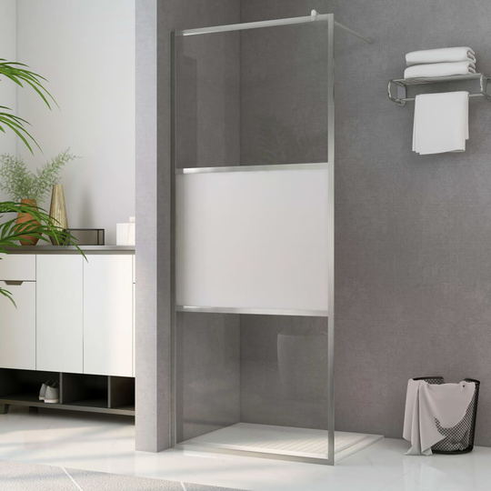 vidaXL brusevæg med halvt matteret ESG-glas 115x195 cm