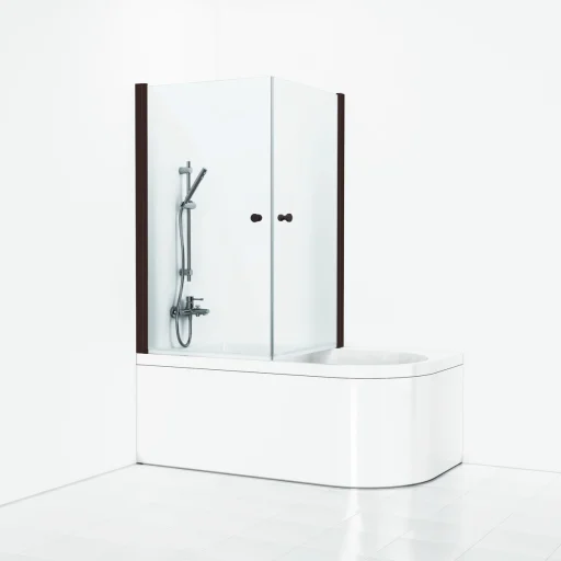Svedbergs Skoga Badekarshjørne 83 x 83 cm, klart glas/matsort