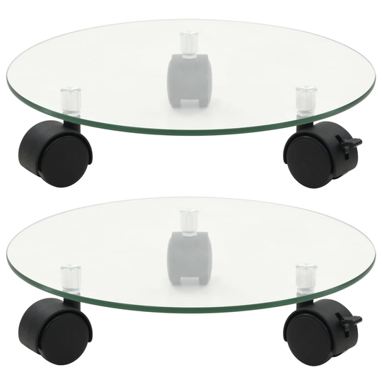 vidaXL plantevogne 2 stk. hærdet glas 28 cm rund