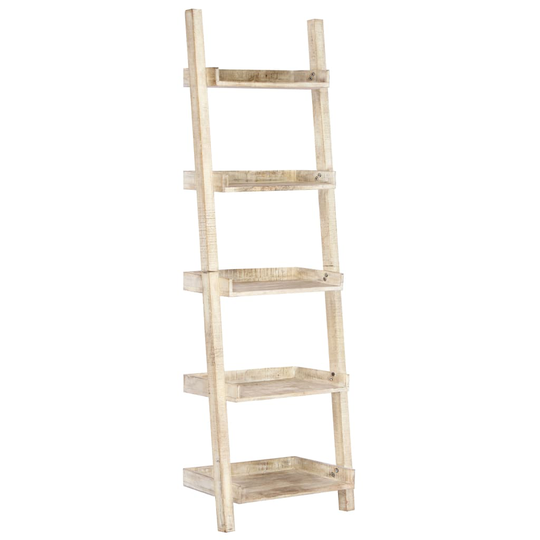vidaXL stigehylde 75 x 37 x 205 cm massivt mangotræ hvid
