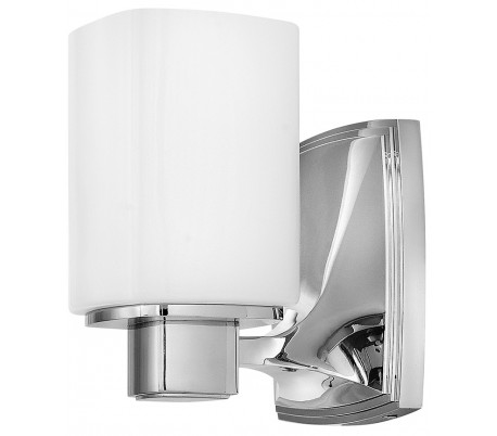 Tessa Badeværelseslampe i stål og glas H19,4 cm 1 x 3,5W LED - Poleret krom/Hvid