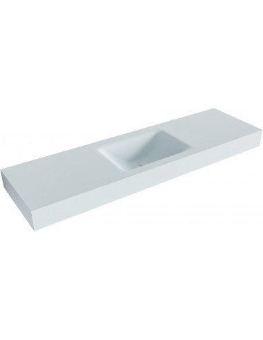 CLOUD væghængt håndvask 160 x 46 cm Solid surface - Babyblå