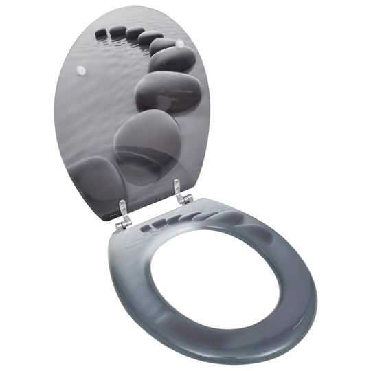 vidaXL toiletsæde MDF låg sten