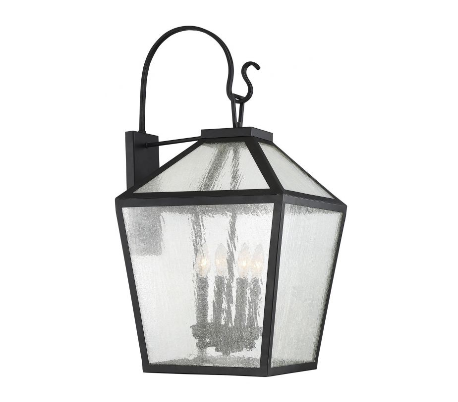 Woodstock 4 Væglampe H77 cm - Sort/Klar med dråbe effekt