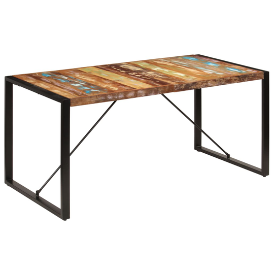 vidaXL spisebord 160x80x75 cm massivt genbrugstræ