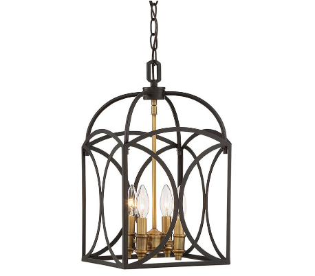 Talbot 4 Lysekrone 25 x 25 cm - Antik bronze/Varm messing