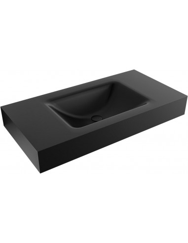 CLOUD væghængt håndvask 90 x 46 cm Solid surface - Sort
