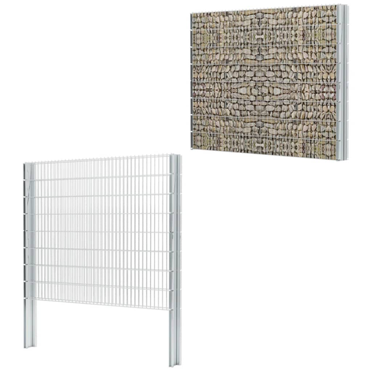 vidaXL 2D gabionhegn galvaniseret stål 2,008x1,63 m 20 m sølvfarvet