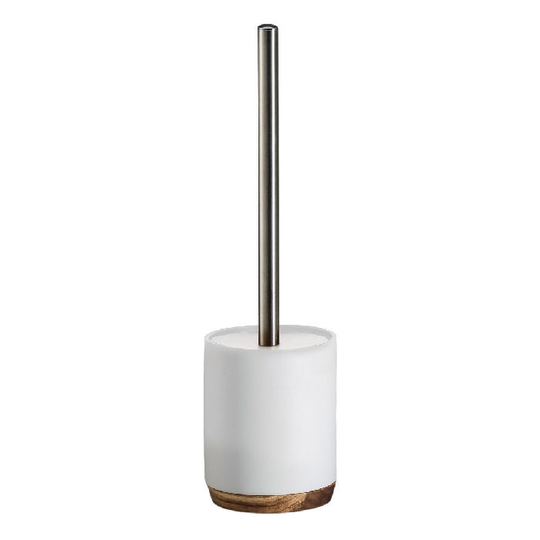 Toiletbørste DKD Home Decor Brun Hvid Harpiks Akacie (10 x 10 x 40,5 cm)