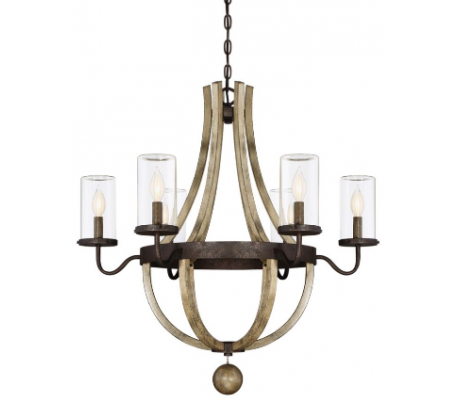 Eden 6 udendørs lysekrone Ø74 cm - Antik rust/Rustik natur/Klar