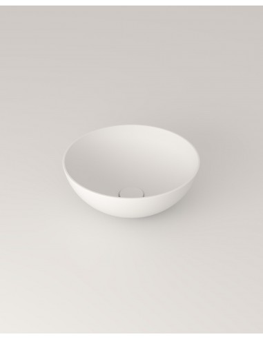 LR4M bordmonteret håndvask Ø39 cm solid surface - Mat hvid