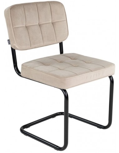 Ivy spisebordsstol i metal og velour H84 cm - Sort/Champagne