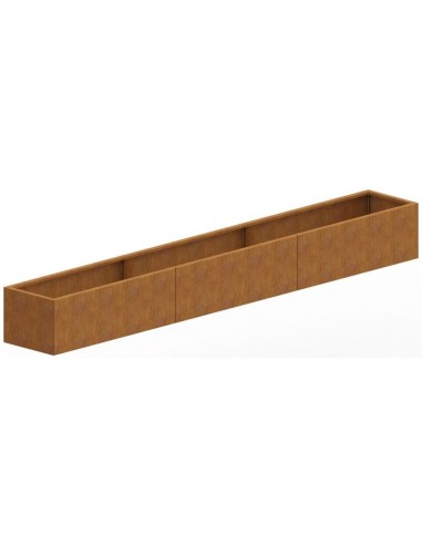 Texas højbed med bund H80 x B360 x D50 cm i corten stål