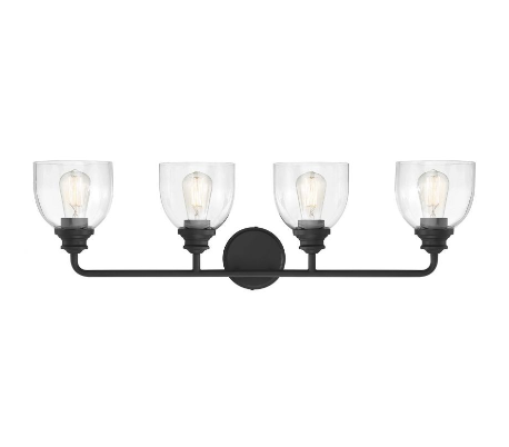 Vale 4 Badeværelseslampe B84 cm - Sort/Klar