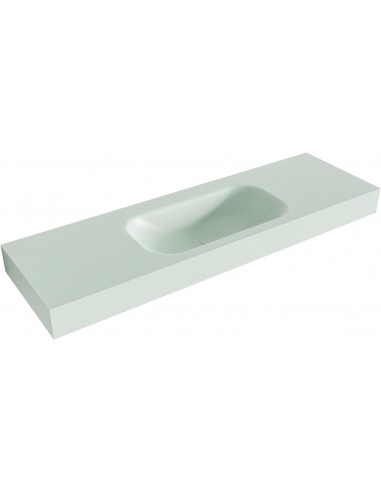 BIG SMALL væghængt håndvask 150 x 46 cm Solid surface - Svag grøn