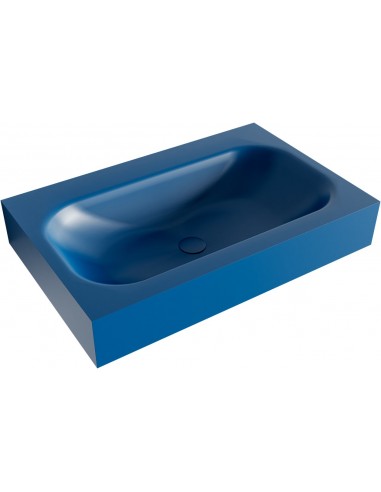 BIG SMALL væghængt håndvask 70 x 46 cm Solid surface - Jeansblå