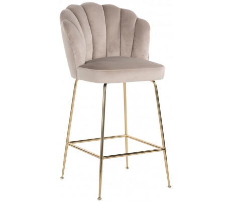 Pippa barstol i velour H113 cm - Guld/Khaki