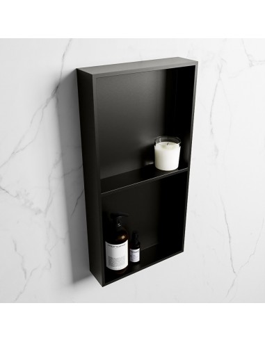 EASY hylde til badeværelset 59,5 x 29,5 cm Solid surface - Sort