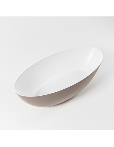 FLOAT fritstående badekar 170 x 80 cm Solid surface - Talkum/Røg