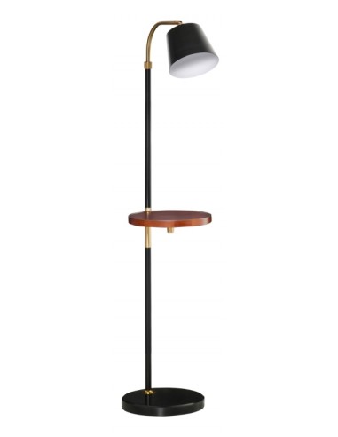 Gulvlampe i metal og marmor H160 cm 1 x E27 - Vintage sort/Vintage guld