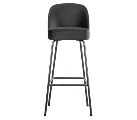 Barstol i velour H103 x B50 x D55 cm - Blæksort
