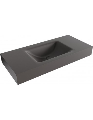 CLOUD væghængt håndvask 100 x 46 cm Solid surface - Mørkegrå