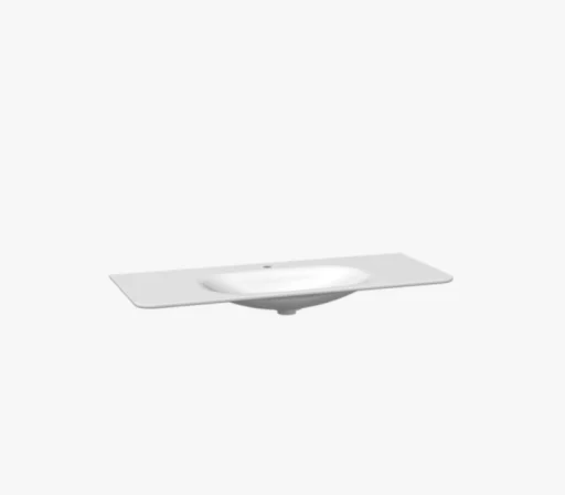 Dansani Curvo vask måler 123 cm i hvid porcelæn