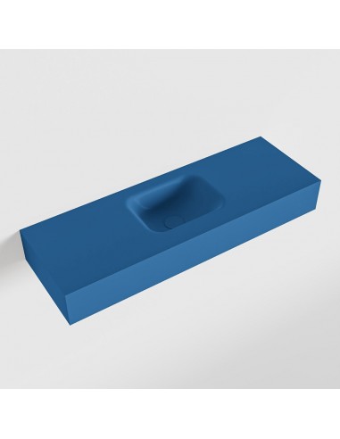 LEX væghængt håndvask 90 x 30 cm Solid surface - Jeansblå