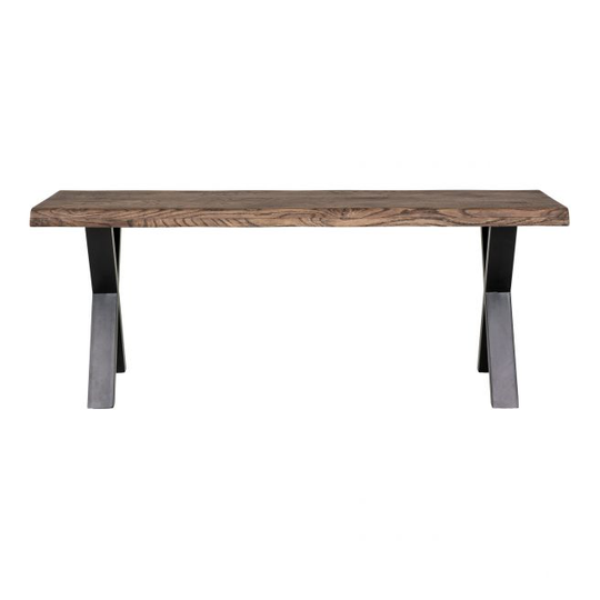 Bænk i smoked olieret eg med bølget kant 120x32 cm - 1401230