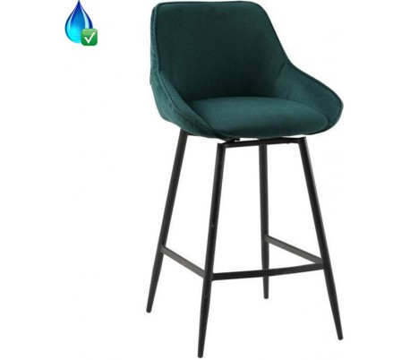 Luna rotérbar barstol i ripcurl H96 cm - Sort/Mørkegrøn