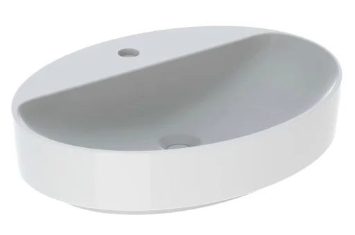 Geberit VarfiForm Lay-on håndvask oval m/hanehul 60x45 cm, med KeraTect