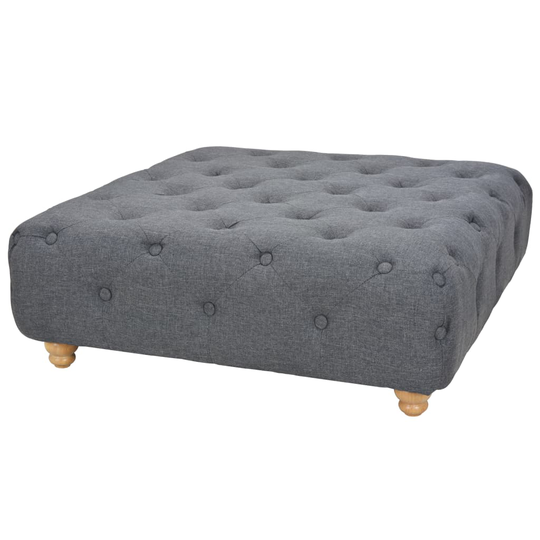vidaXL puf i stof 80 x 80 x 30 cm mørkegrå