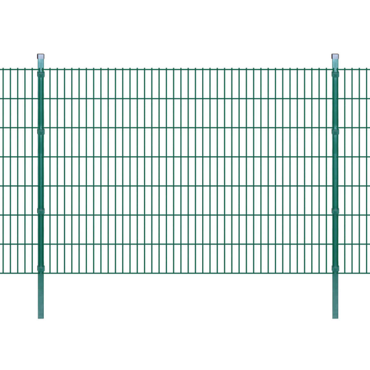 vidaXL 2D paneler og pæle til havehegn, 2.008x1.430 mm, 50 m, grønne