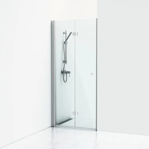 Svedbergs Skoga Foldedør 80 cm, klart glas/blank alu