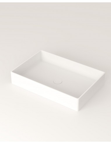 LC1M bordmonteret håndvask 60 x 39,6 cm solid surface - Mat hvid