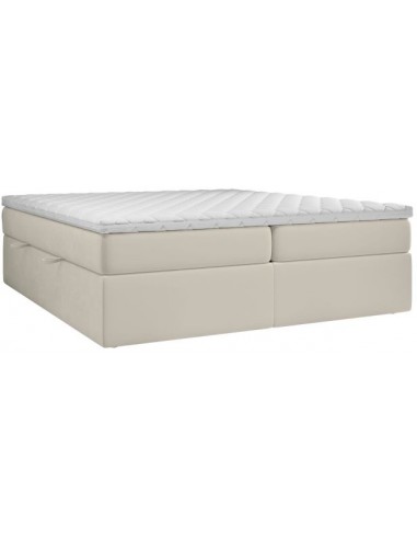 Base kontinentalseng med opbevaring 140 x 200 cm med 7 komfortzoner - Lys beige