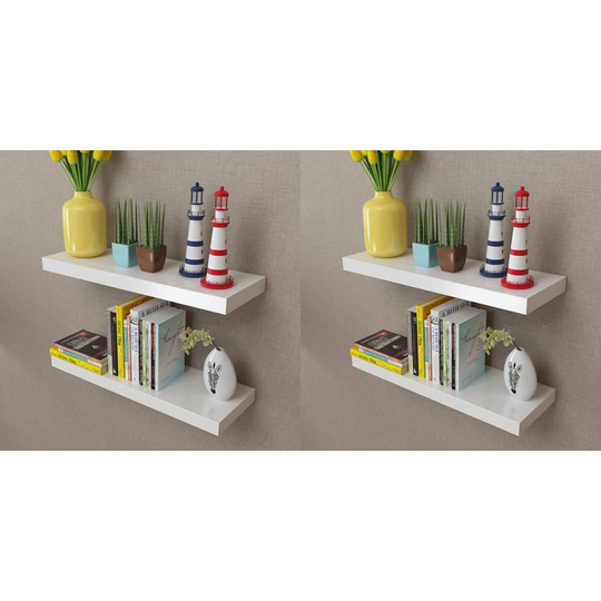 vidaXL væghylder 4 stk. 60 cm hvid