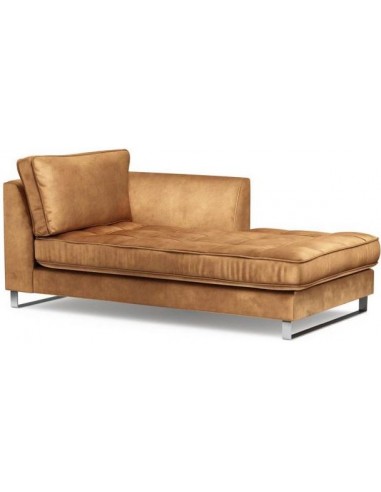 West Houston højrevendt daybed i velour 180 x 94 cm - Cognac