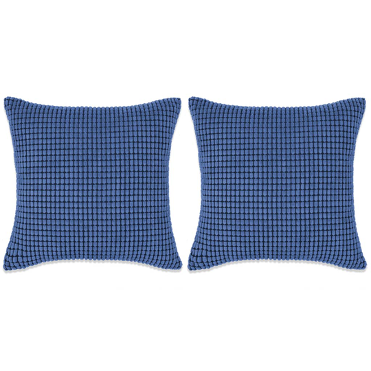 vidaXL pudesæt 2 stk. velour 60 x 60 cm blå