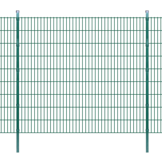 vidaXL 2D paneler og pæle til havehegn, 2.008x1.830 mm, 22 m, grønne
