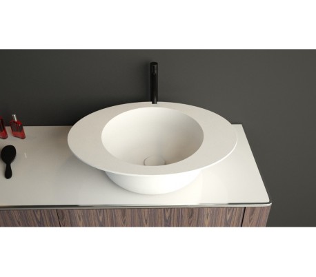 Ideavit Solidcap 3.0 bordmonteret håndvask 60 x 45,2 cm Solid surface - Mat hvid