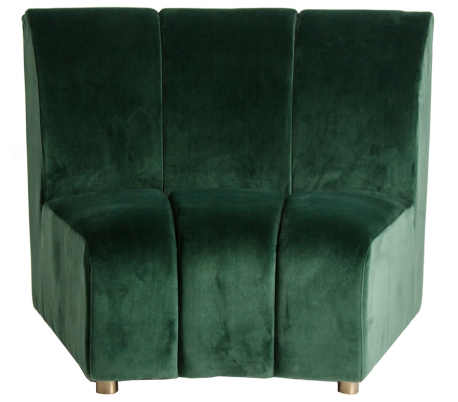 Afrundet moderne bænk i velour B109 cm - Grøn