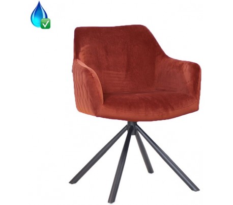 Furtado rotérbar spisebordsstol i velour H80 cm - Sort/Kobber