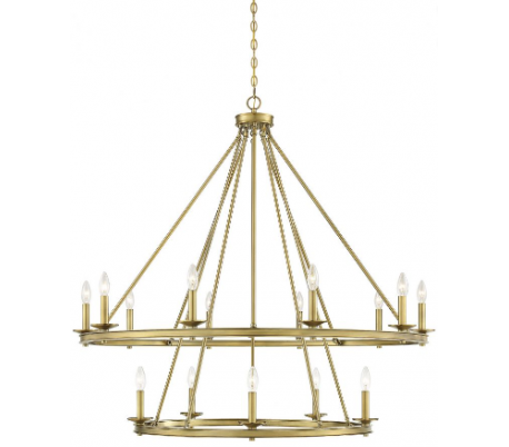 Middleton 15 Lysekrone Ø114 cm - Varm messing