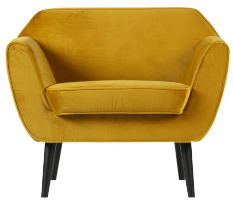 Lænestol i velour B92 cm - Okker